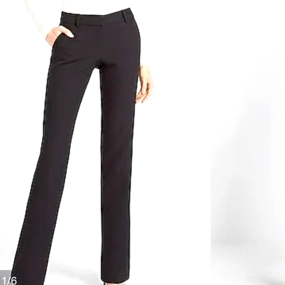Express Editor Slim Low Rise Dress Pant | Black | Size 4R EUC